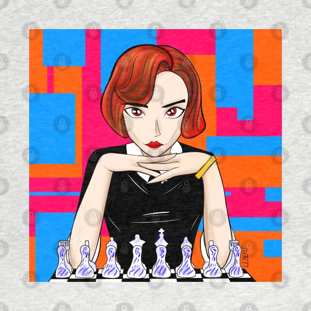 the talented beth harmon in chess games by jorge_lebeau